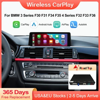 Bezdrôtové CarPlay Android Auto pre BMW 3 4 Série F30 F31 F32 F33 F34 F35 F36 2012-2020 s Zrkadle Odkaz AirPlay Auto Play funkčné izby